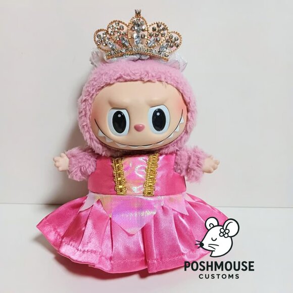 Custom Disney Princess Aurora Dress and Crown Made to Fit Labubu - Picture 3 of 9